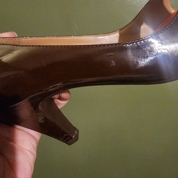 Chocolate Brown with Orange Detail Mariana By Golc Heels - Picture 8 of 9